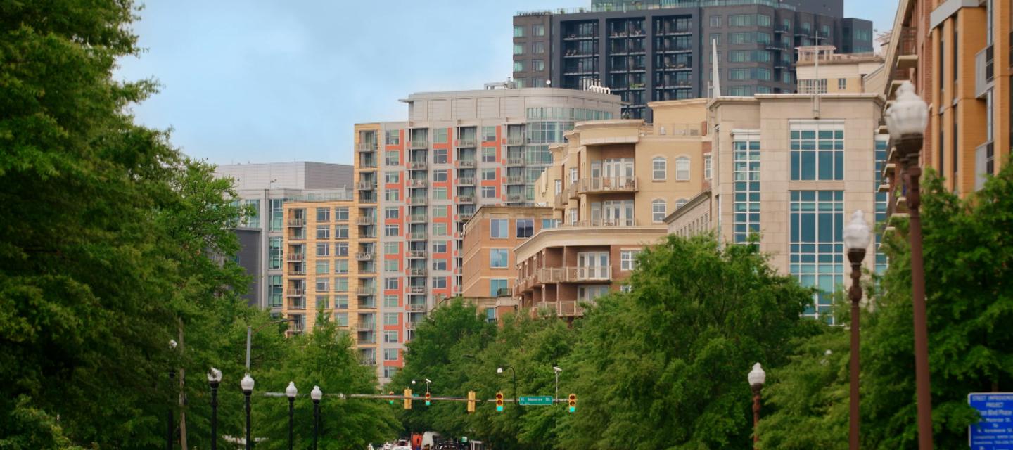 Skyline of Clarendon and Court House neighborhoods in North Arlington.