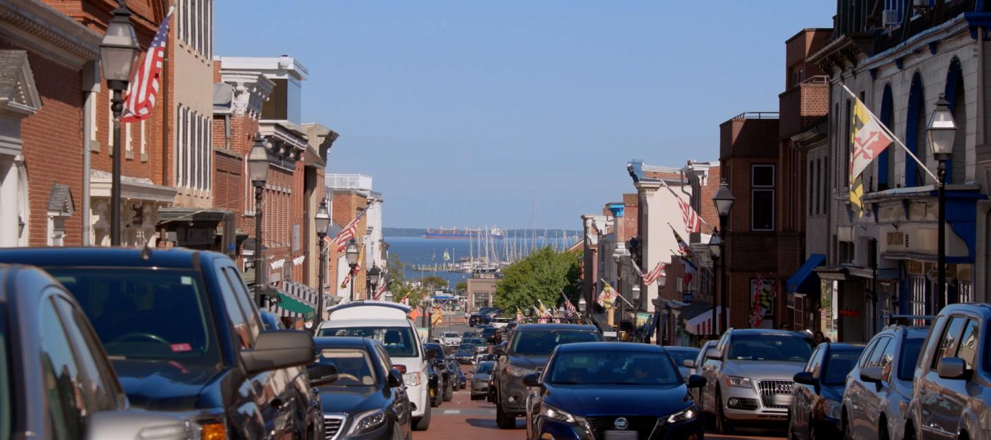 Street scene in Annapolis, Maryland.