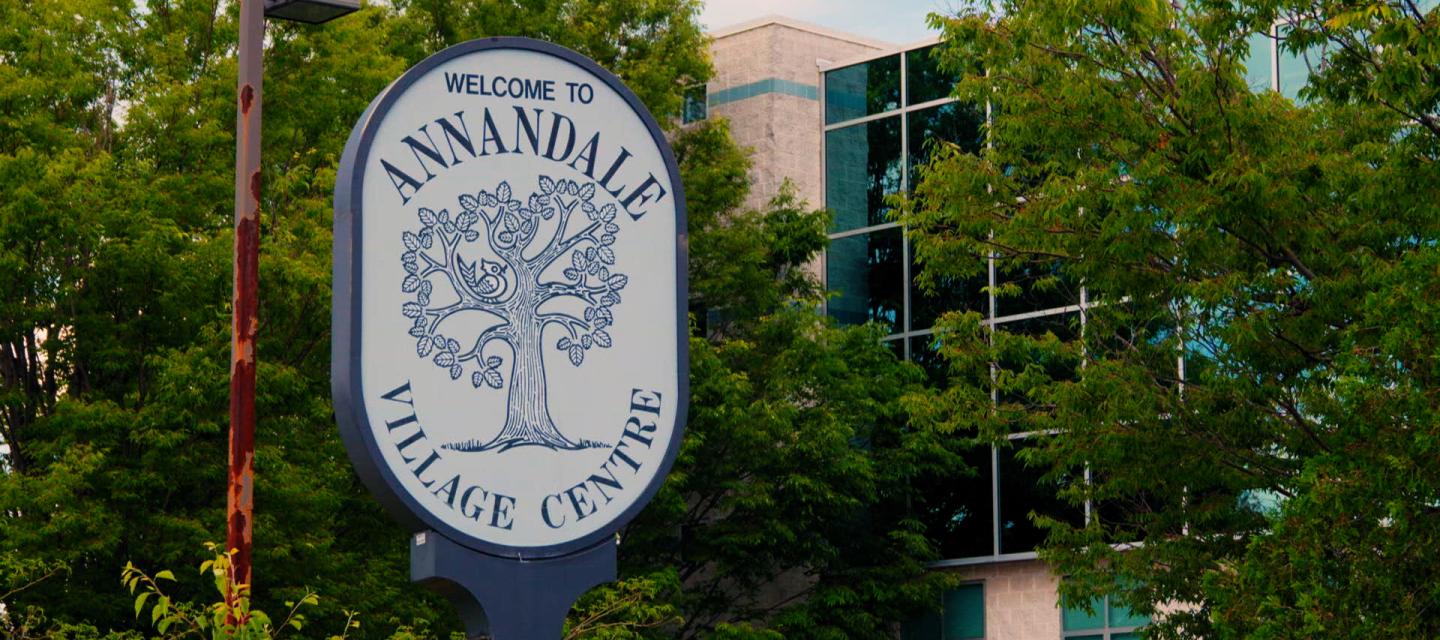 Annandale Village Center sign.