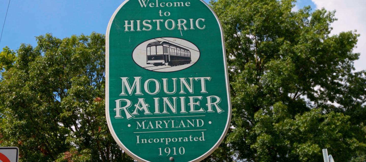 Historic Mount Rainier Maryland sign.