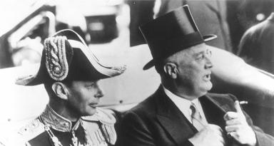 Close up of President Roosevelt and King George VI as they drive from Union Station to the White House. June 8, 1939. (Photo Source: FDR Presidential Library & Museum) 