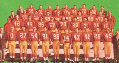 The Washington football team in 1961. (Image source: RedskinsCardMuseum.com)