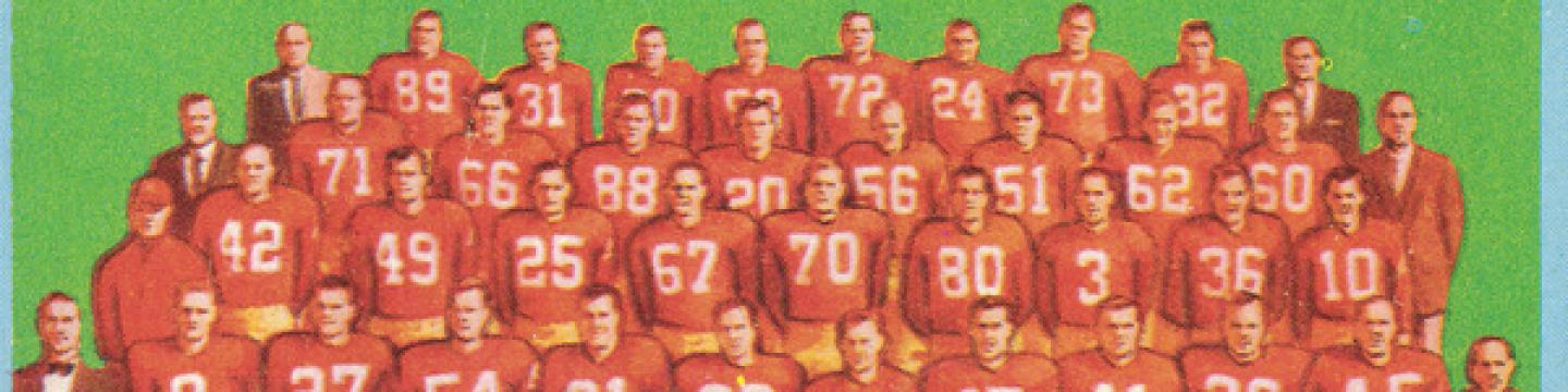 The Washington football team in 1961. (Image source: RedskinsCardMuseum.com)