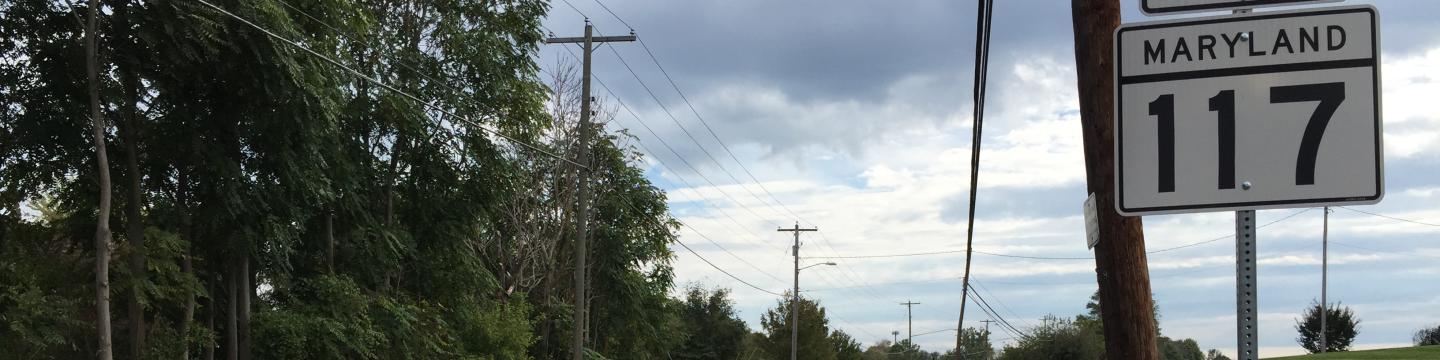 A view east along Clopper Road in Montgomery County, Maryland. Does it still look like a country road in some places? (Source: Wikimedia Commons)